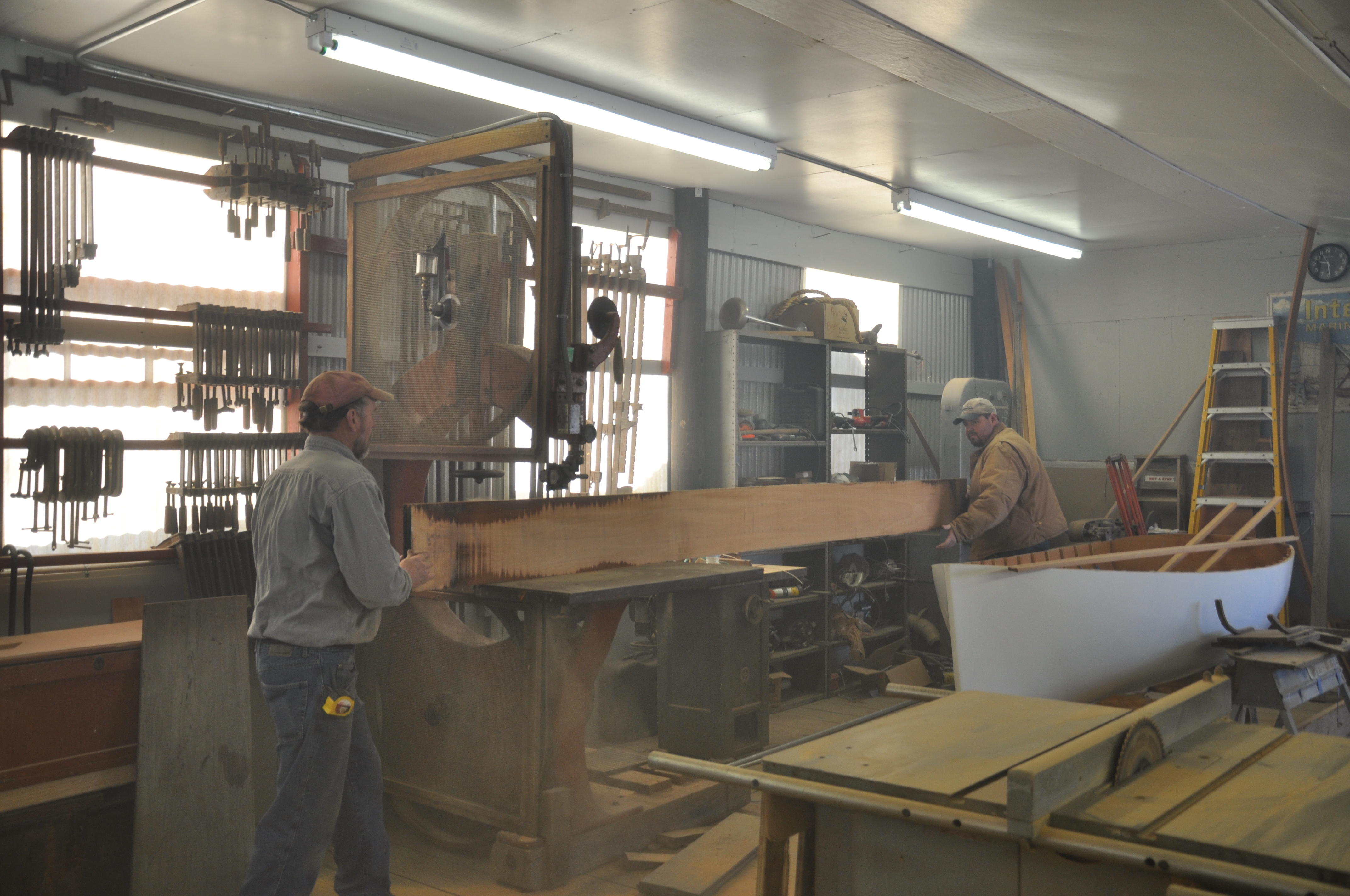 Splitting the boards on the band saw.