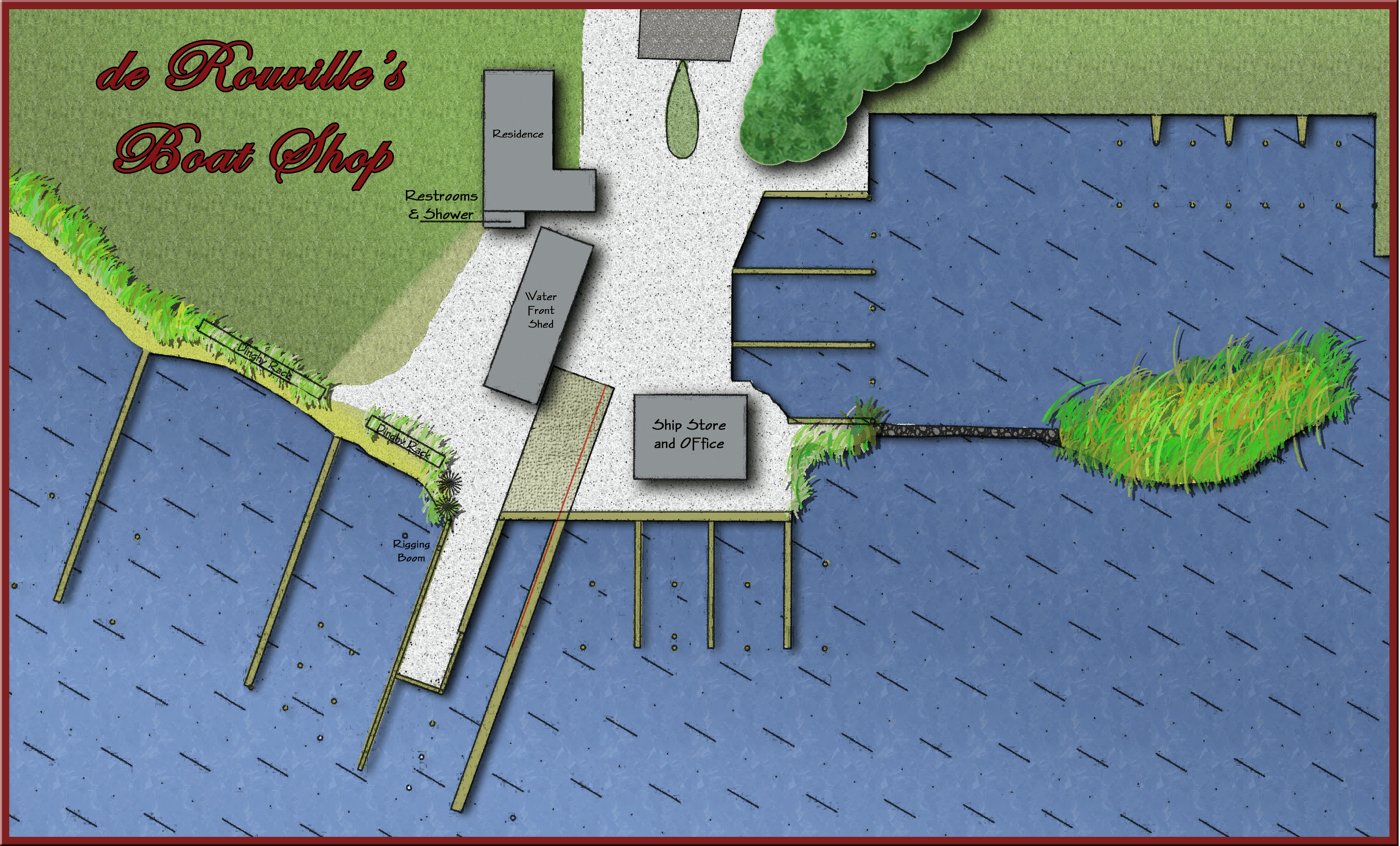 Plan view of boatyard.